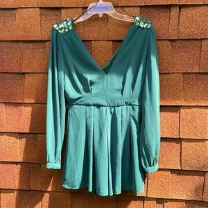 Hunter Green Sexy short Romper